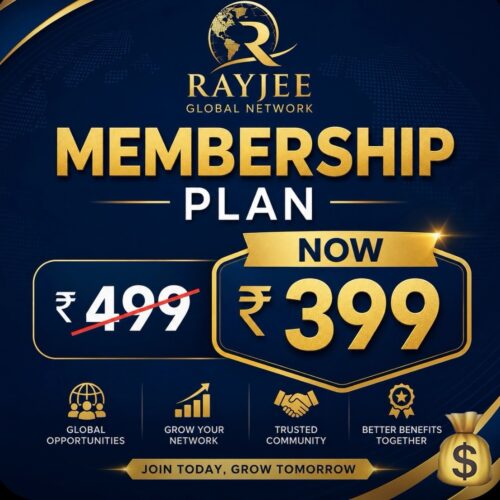 Ray jee Global Network Plan -₹399 ( Become a verified partner member -Now ₹399 Only