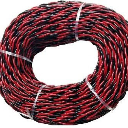 Red Black Twisted 2 Core Silver Conductor Wire | Flexible PVC Insulated Cable for LED, CCTV & DIY Projects